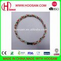 Fashion health triple braided titanium sports necklace